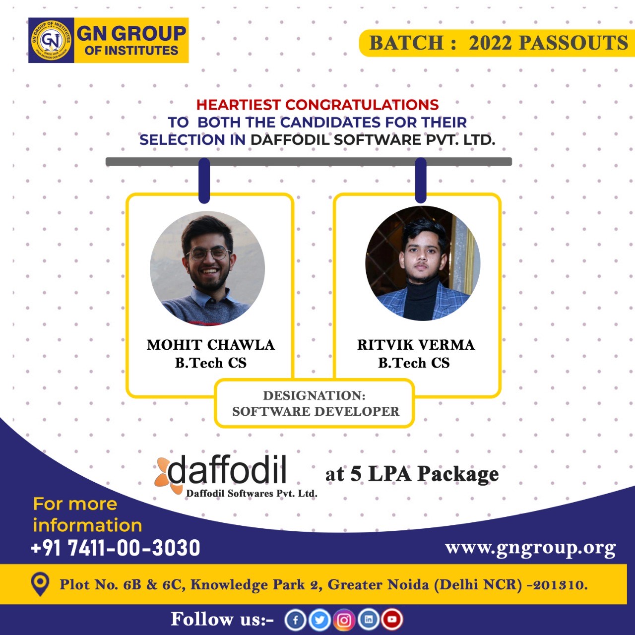 Placed Students - GN Group Greater Noida