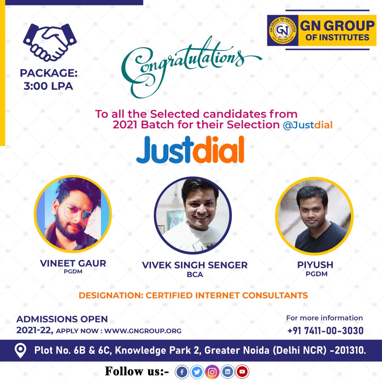 Placed Students - GN Group Greater Noida